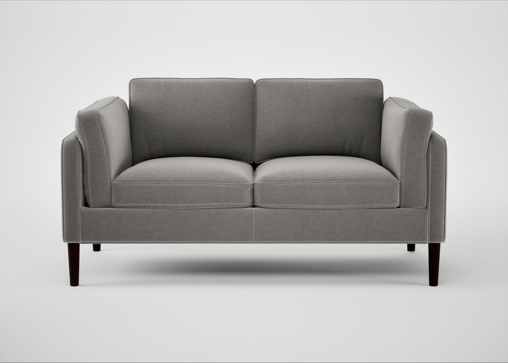 Sonno 2 Seater Sofa Nobilis Velvet Dolphin / Wenge Black