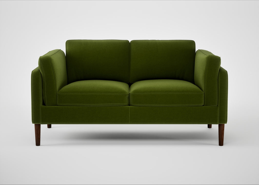 Sonno 2 Seater Sofa Nobilis Velvet Leaf / Walnut