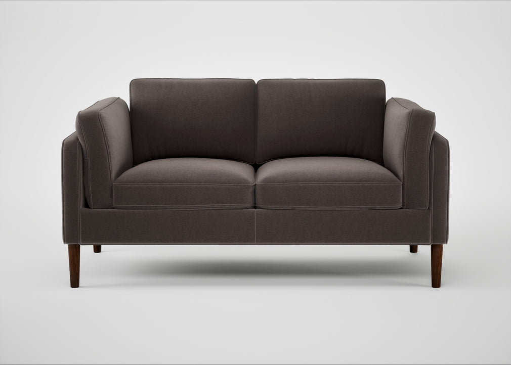Sonno 2 Seater Sofa Nobilis Velvet Sable / Walnut