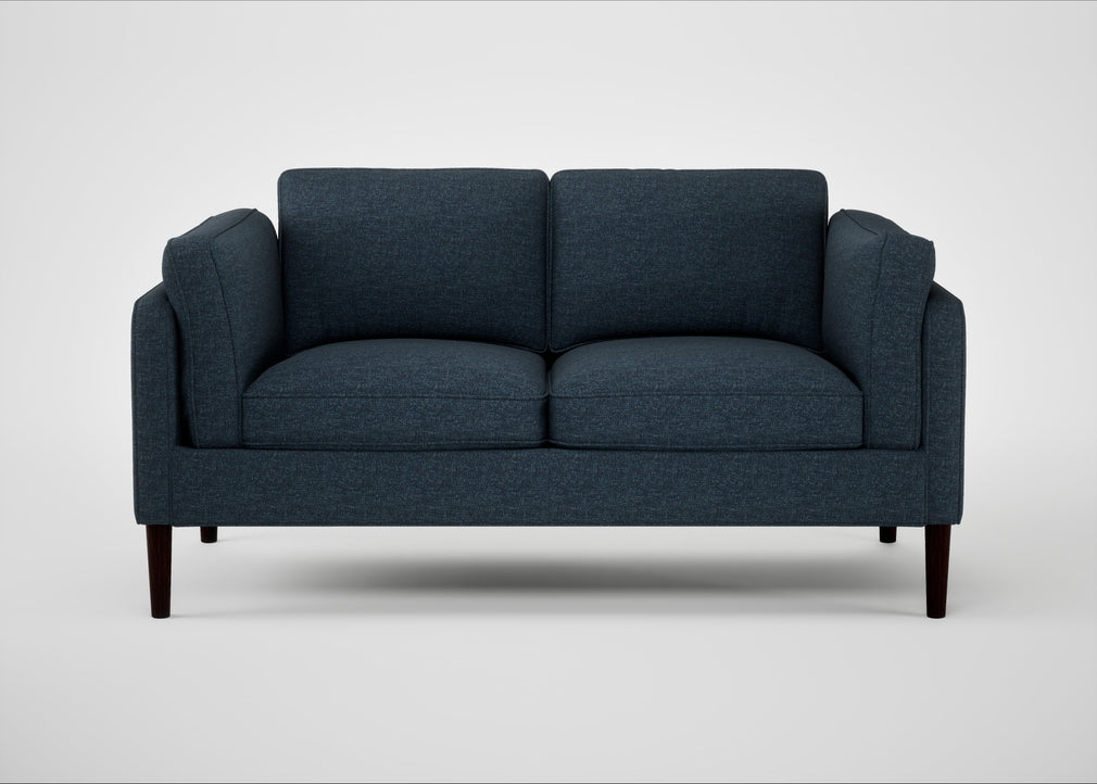 Sonno 2 Seater Sofa Siena Cotton Deep Sea / Wenge Black