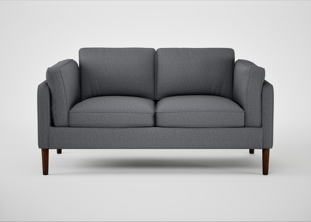 Sonno 2 Seater Sofa Siena Cotton Shale Grey / Walnut