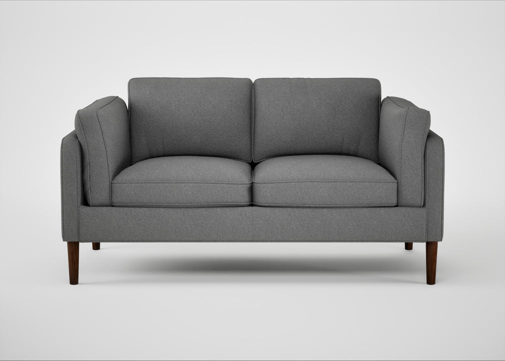 Sonno 2 Seater Sofa St Moritz Wool Light Grey / Walnut