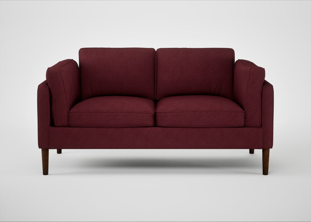 Sonno 2 Seater Sofa St Moritz Wool Red / Walnut
