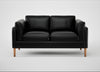 Sonno 2 Seater Sofa Leather Stonewash Black 263 / Natural