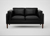 Sonno 2 Seater Sofa Leather Stonewash Black 263 / Walnut