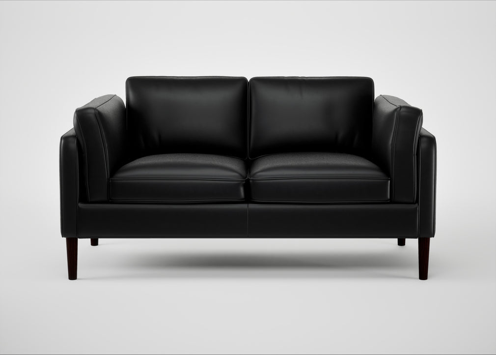 Sonno 2 Seater Sofa Leather Stonewash Black 263 / Wenge Black