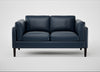 Sonno 2 Seater Sofa Leather Stonewash Navy Blue 279 / Wenge Black