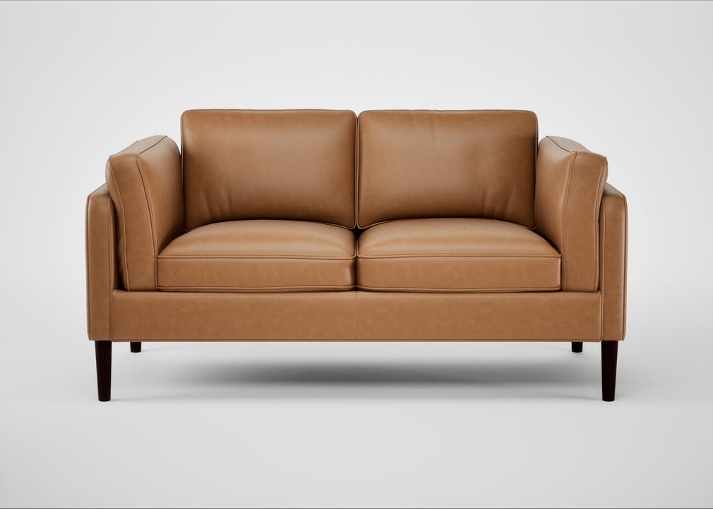 Sonno 2 Seater Sofa Leather Stonewash Toffee 277 / Wenge Black