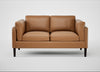 Sonno 2 Seater Sofa Leather Stonewash Toffee 277 / Wenge Black