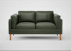 Sonno 2 Seater Sofa Leather Stonewash Vintage Green 278 / Natural