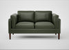 Sonno 2 Seater Sofa Leather Stonewash Vintage Green 278 / Walnut
