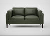 Sonno 2 Seater Sofa Leather Stonewash Vintage Green 278 / Wenge Black