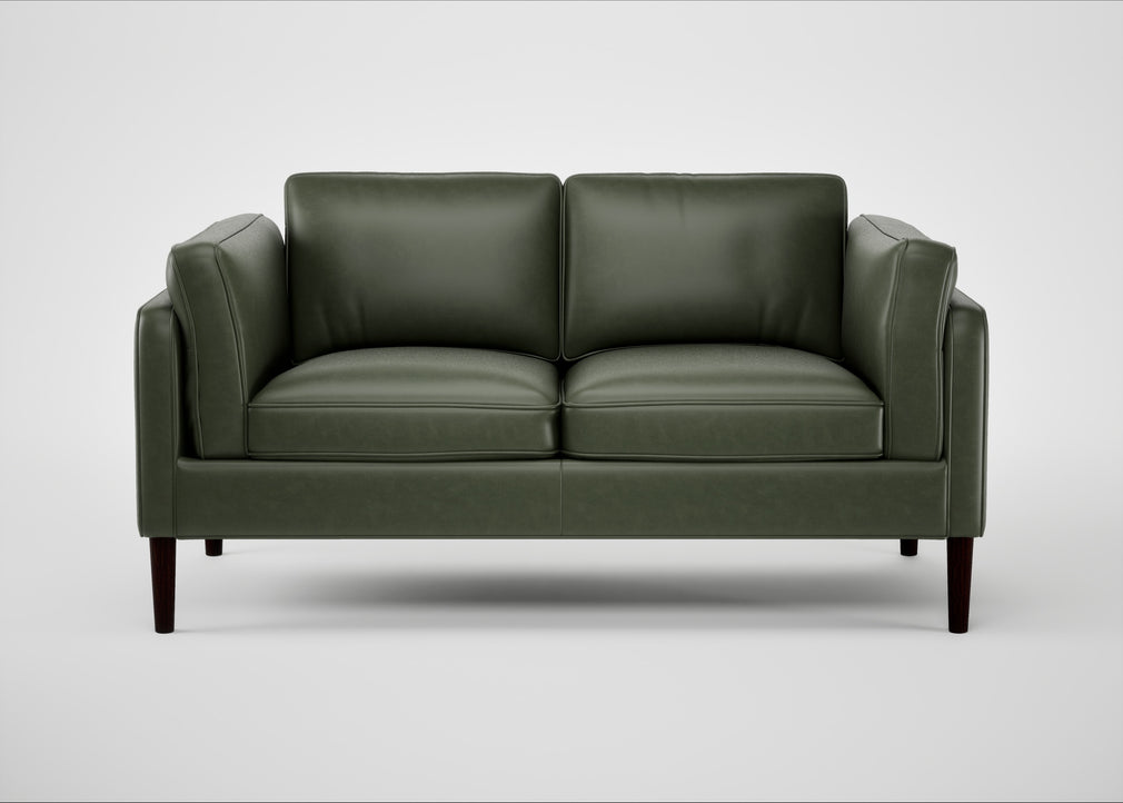 Sonno 2 Seater Sofa Leather Stonewash Vintage Green 278 / Wenge Black