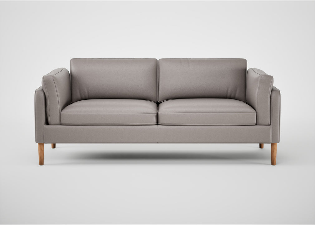 Sonno 3 Seater Sofa Daino Leather Elephant / Natural