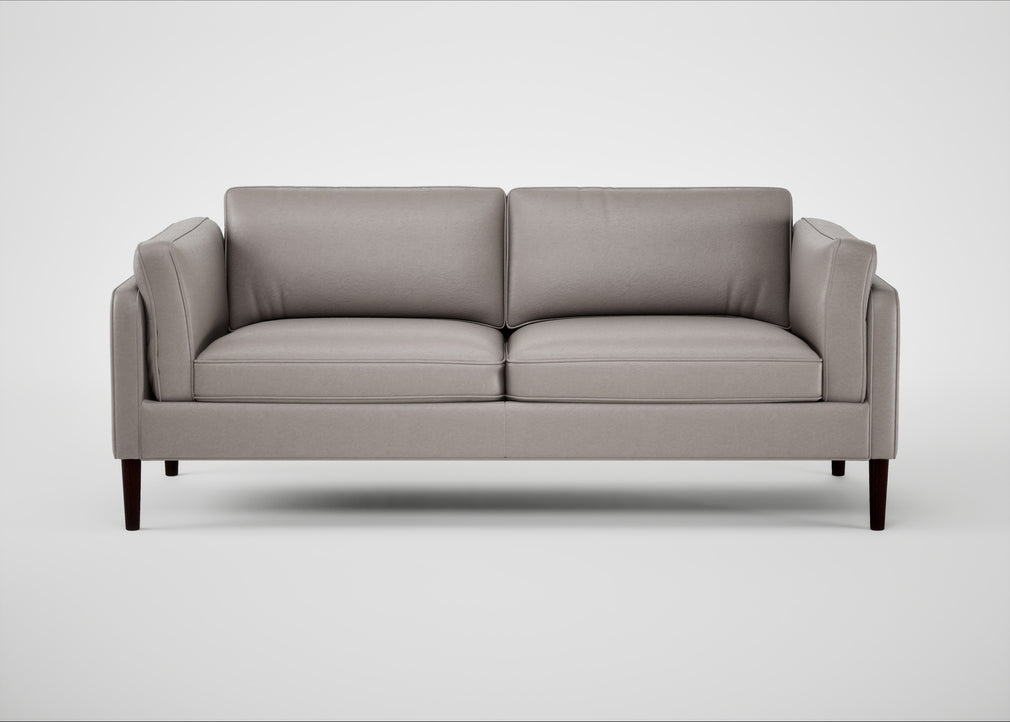 Sonno 3 Seater Sofa Daino Leather Elephant / Wenge Black