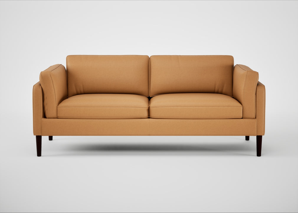 Sonno 3 Seater Sofa Daino Leather Parchment / Wenge Black
