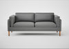 Sonno 3 Seater Sofa Daino Leather Steel / Natural