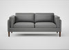 Sonno 3 Seater Sofa Daino Leather Steel / Walnut