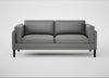 Sonno 3 Seater Sofa Daino Leather Steel / Wenge Black