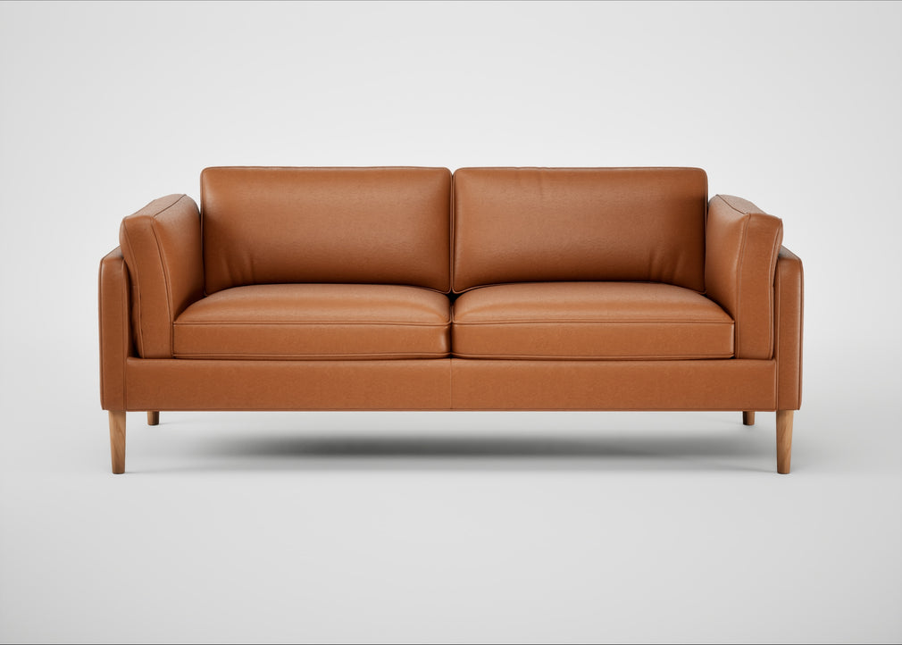 Sonno 3 Seater Sofa Daino Leather Treacle / Natural