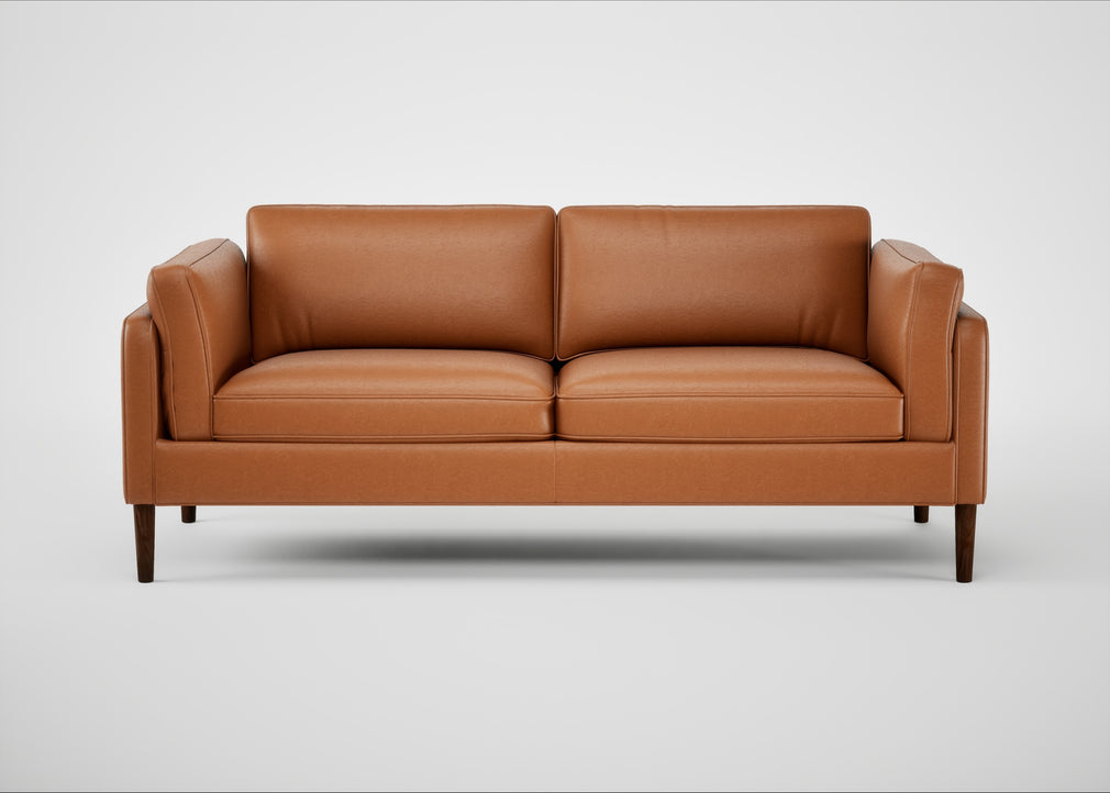 Sonno 3 Seater Sofa Daino Leather Treacle / Walnut