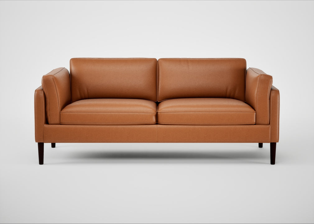 Sonno 3 Seater Sofa Daino Leather Treacle / Wenge Black