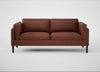 Sonno 3 Seater Sofa Leather Grain Dark Brown 068 / Walnut