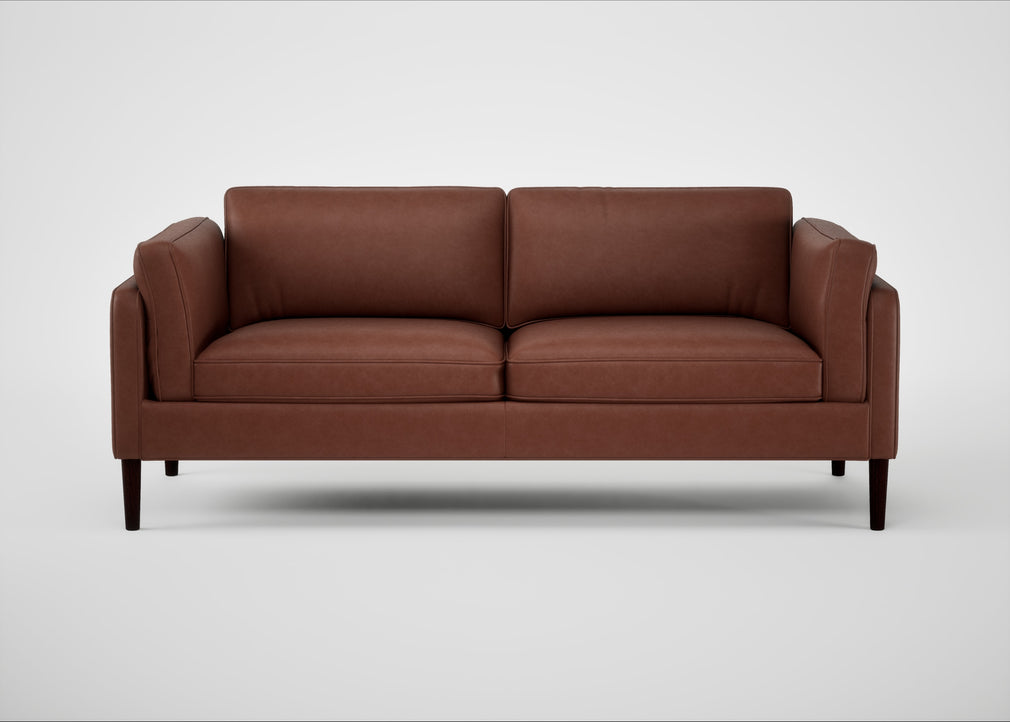 Sonno 3 Seater Sofa Leather Grain Dark Brown 068 / Wenge Black