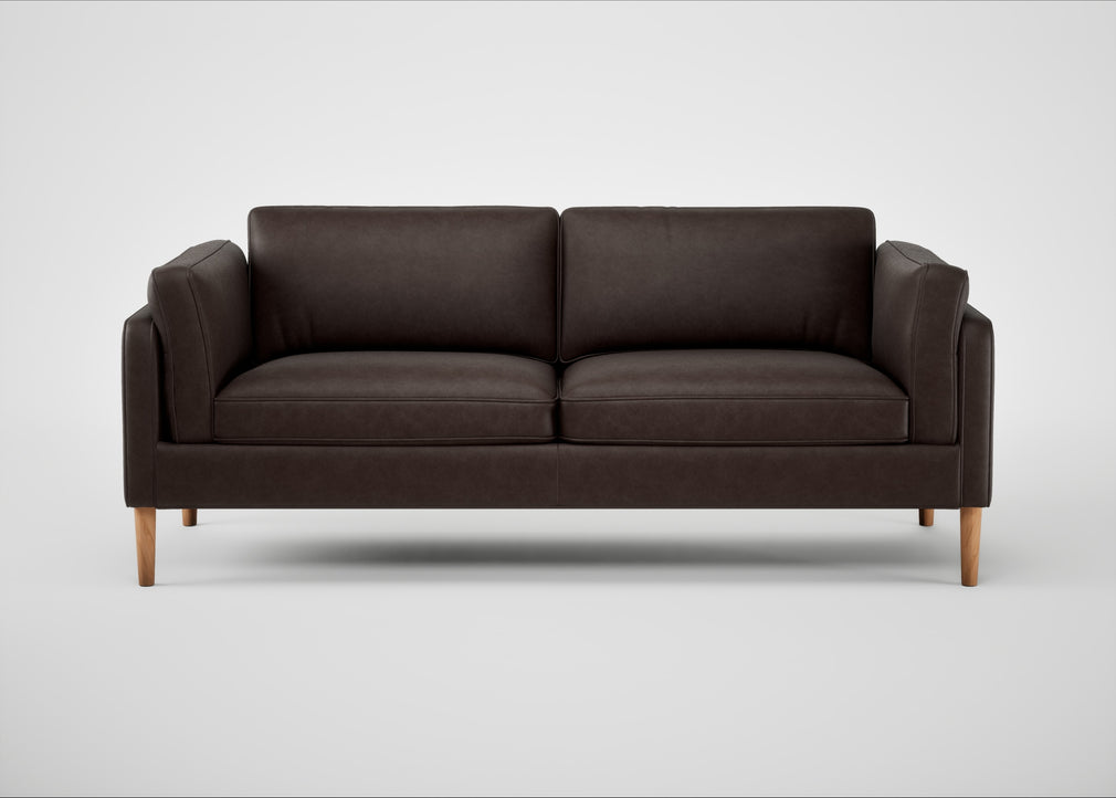 Sonno 3 Seater Sofa Leather Grain Chocolate 066 / Natural