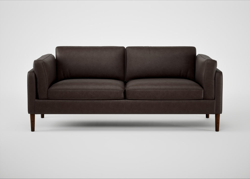 Sonno 3 Seater Sofa Leather Grain Chocolate 066 / Walnut
