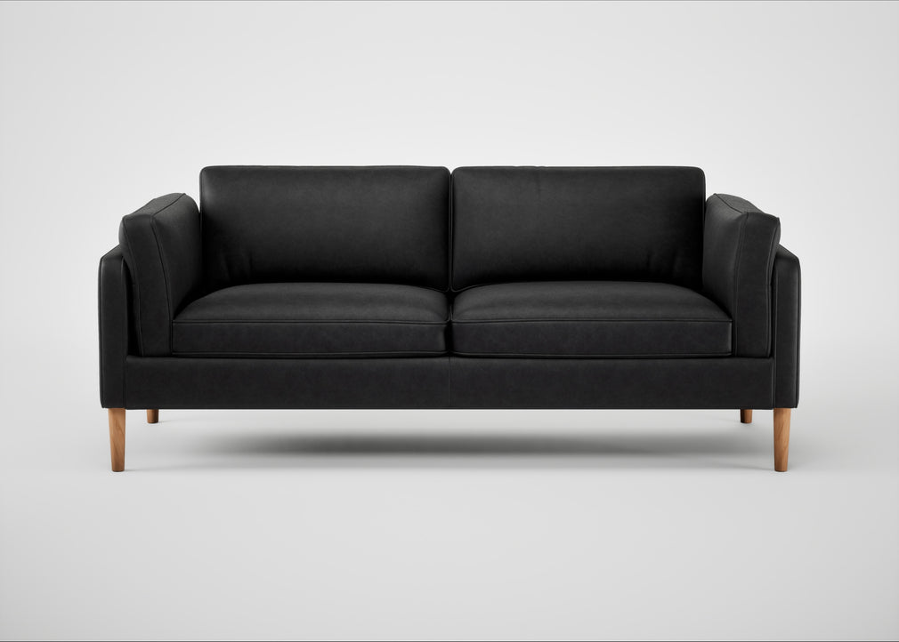Sonno 3 Seater Sofa Leather Grain Graphite 063 / Natural