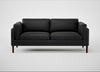 Sonno 3 Seater Sofa Leather Grain Graphite 063 / Walnut