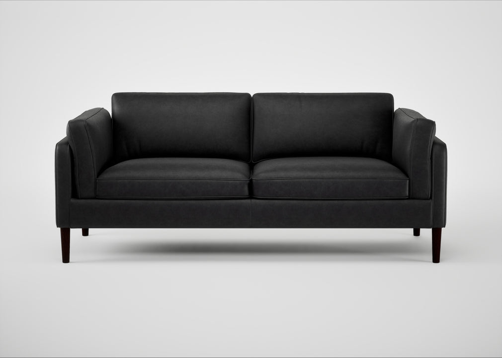 Sonno 3 Seater Sofa Leather Grain Graphite 063 / Wenge Black