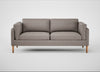 Sonno 3 Seater Sofa Leather Grain Light Grey 060 / Natural