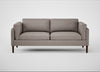 Sonno 3 Seater Sofa Leather Grain Light Grey 060 / Walnut