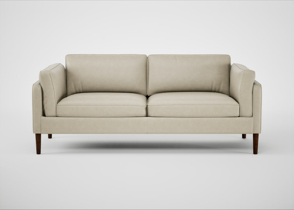 Sonno 3 Seater Sofa Leather Grain Storm 006 / Walnut
