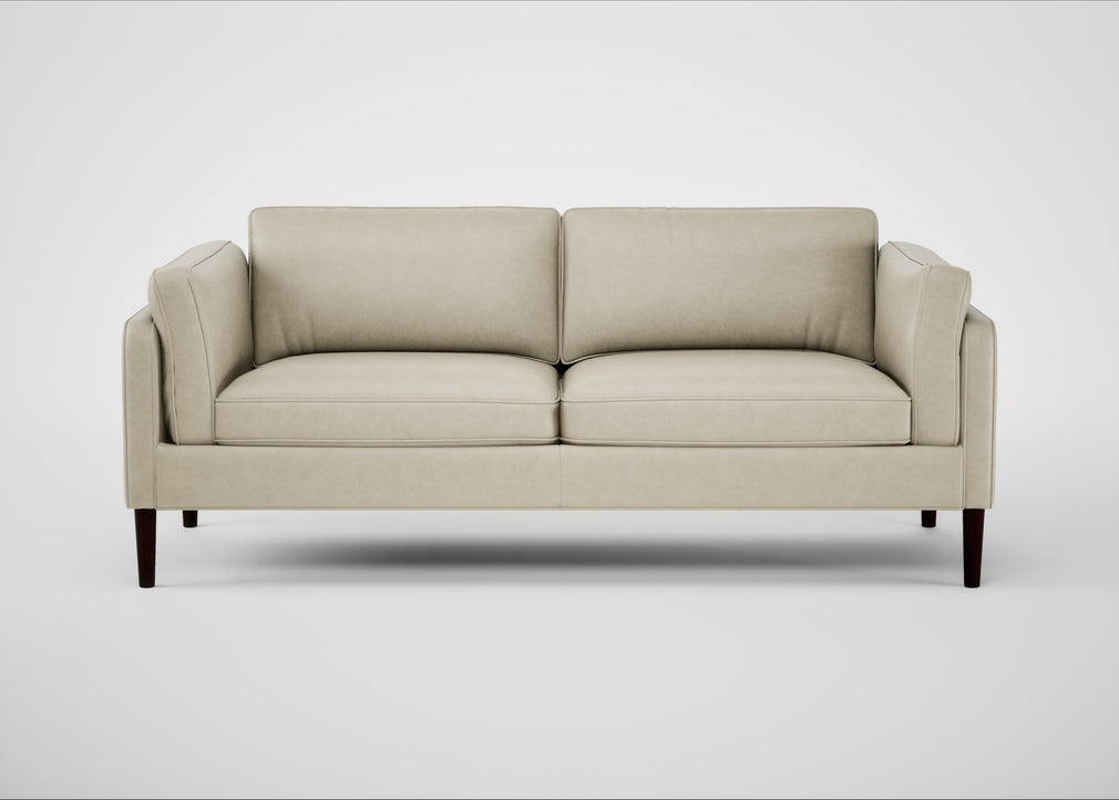 Sonno 3 Seater Sofa Leather Grain Storm 006 / Wenge Black