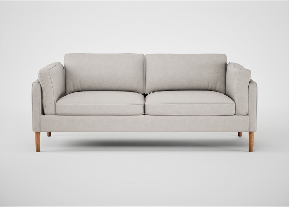 Sonno 3 Seater Sofa Leather Grain White 000 / Natural