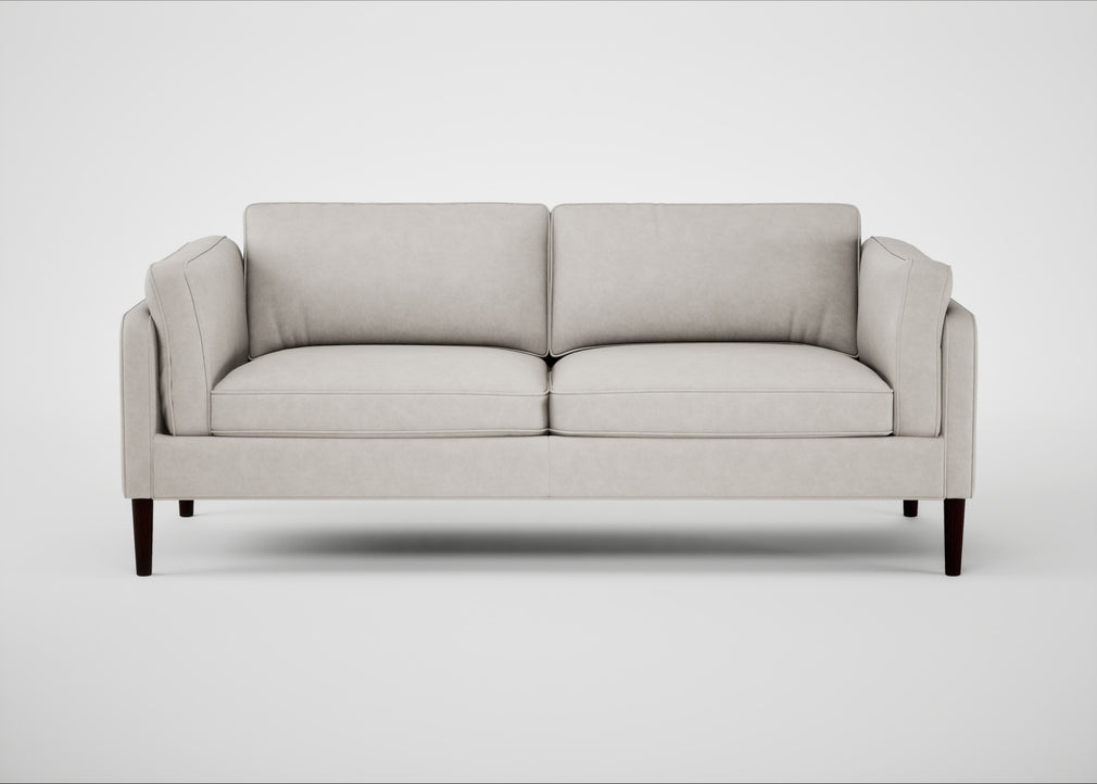 Sonno 3 Seater Sofa Leather Grain White 000 / Wenge Black