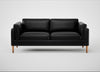 Sonno 3 Seater Sofa Leather Stonewash Black 263 / Natural