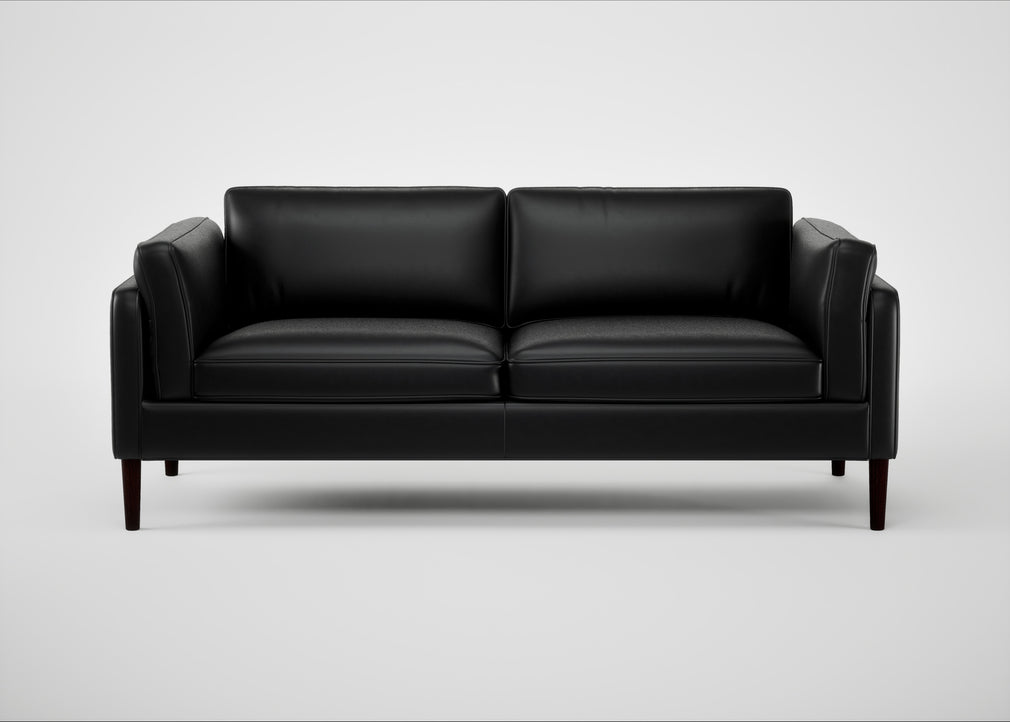 Sonno 3 Seater Sofa Leather Stonewash Black 263 / Wenge Black