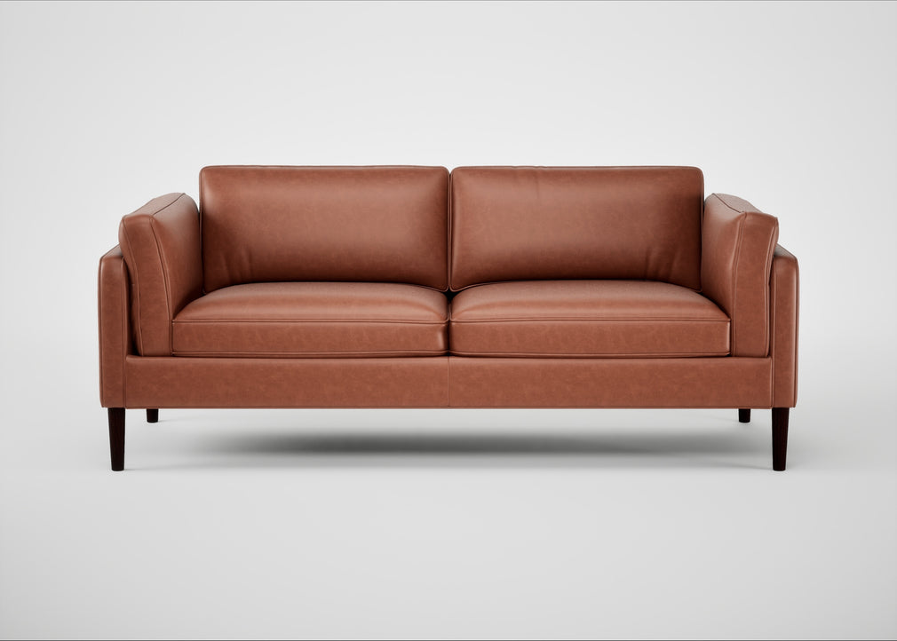 Sonno 3 Seater Sofa Leather Stonewash Light Brown 274 / Wenge Black
