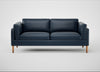 Sonno 3 Seater Sofa Leather Stonewash Navy Blue 279 / Natural