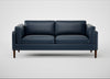 Sonno 3 Seater Sofa Leather Stonewash Navy Blue 279 / Walnut