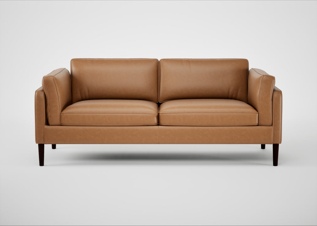 Sonno 3 Seater Sofa Leather Stonewash Toffee 277 / Wenge Black