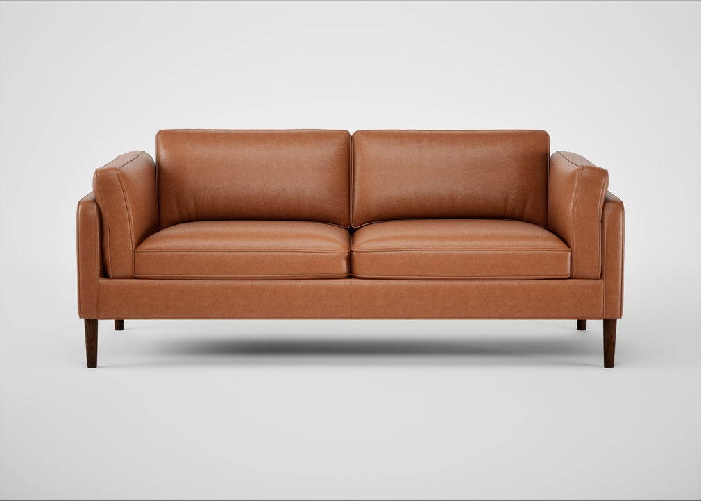 Sonno 3 Seater Sofa Linea Leather Brown 680 / Walnut