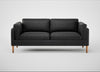 Sonno 3 Seater Sofa Linea Leather Black 622 / Natural