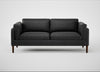 Sonno 3 Seater Sofa Linea Leather Black 622 / Walnut