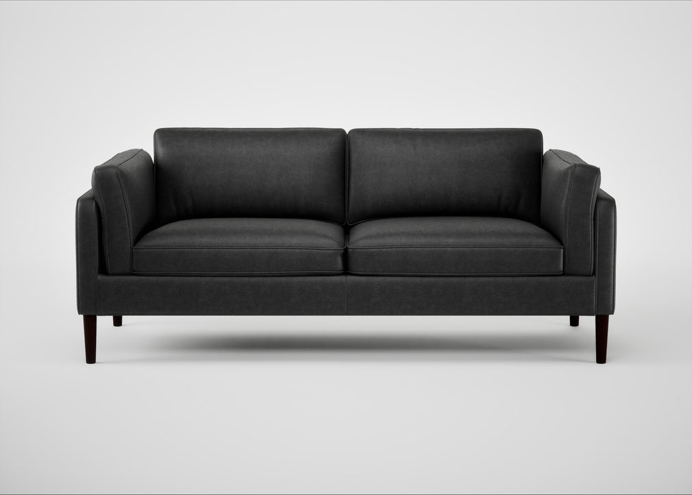 Sonno 3 Seater Sofa Linea Leather Black 622 / Wenge Black