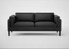 Sonno 3 Seater Sofa Linea Leather Black 622 / Wenge Black
